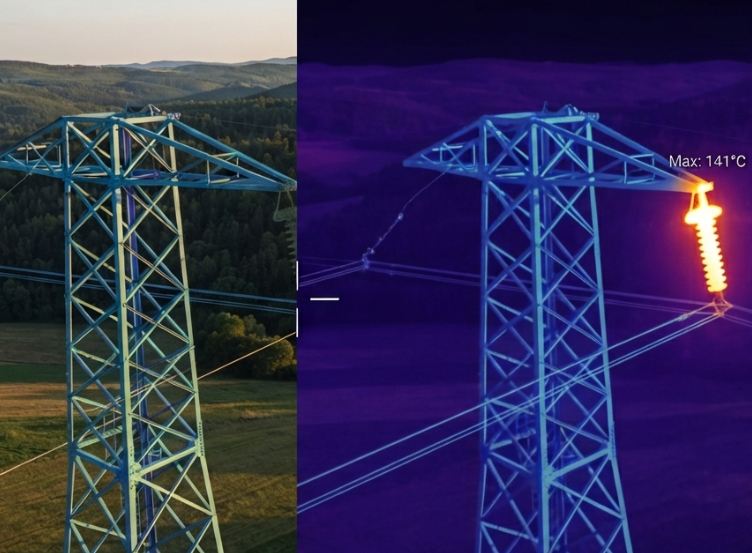 Inspeção termográfica de torre de linha de transmissão