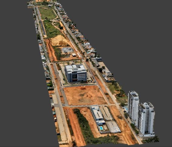 Ortomosaico 3D de corredor viário urbano